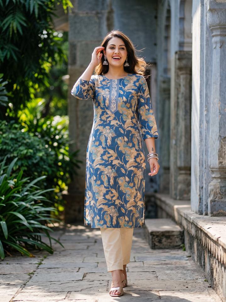 Varisha Slate Printed Kurti