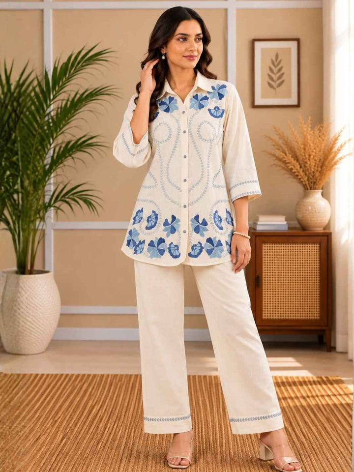 Viyona dove embroidery cotton cord set