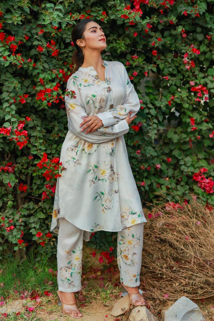 Nelly Cloud Floral Digital Printed Muslin Co-ord Set