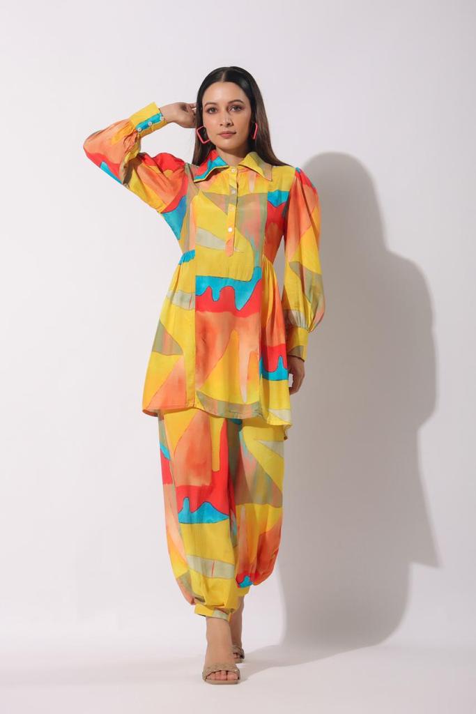 Darly Yellow Vibrant Co-ord Set