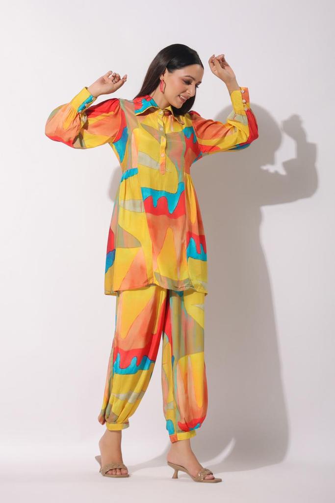 Darly Yellow Vibrant Co-ord Set