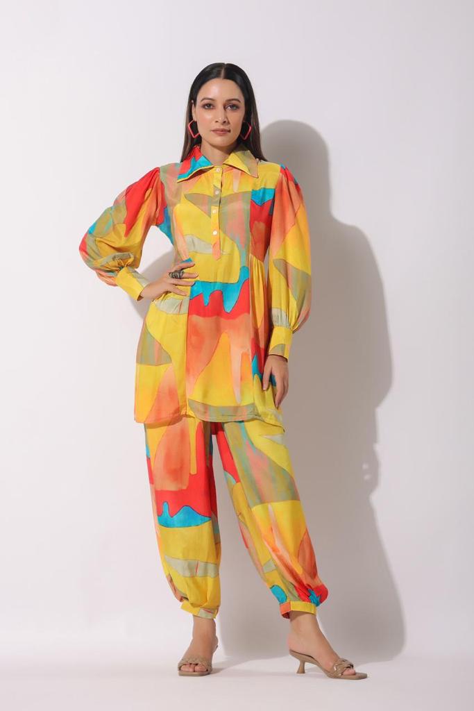 Darly Yellow Vibrant Co-ord Set