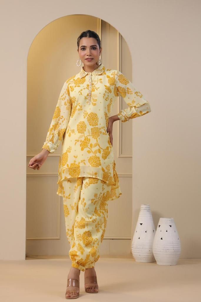 Arpan Lime Printed Work Co-ord Set