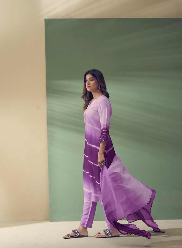 PAVNI PURPLE WORK SUIT SET