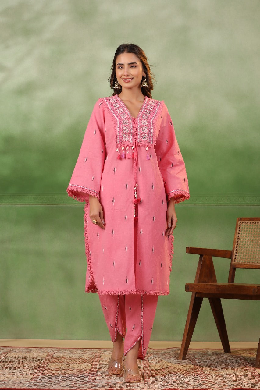 SURUCHI PINK COTTON SUIT SET