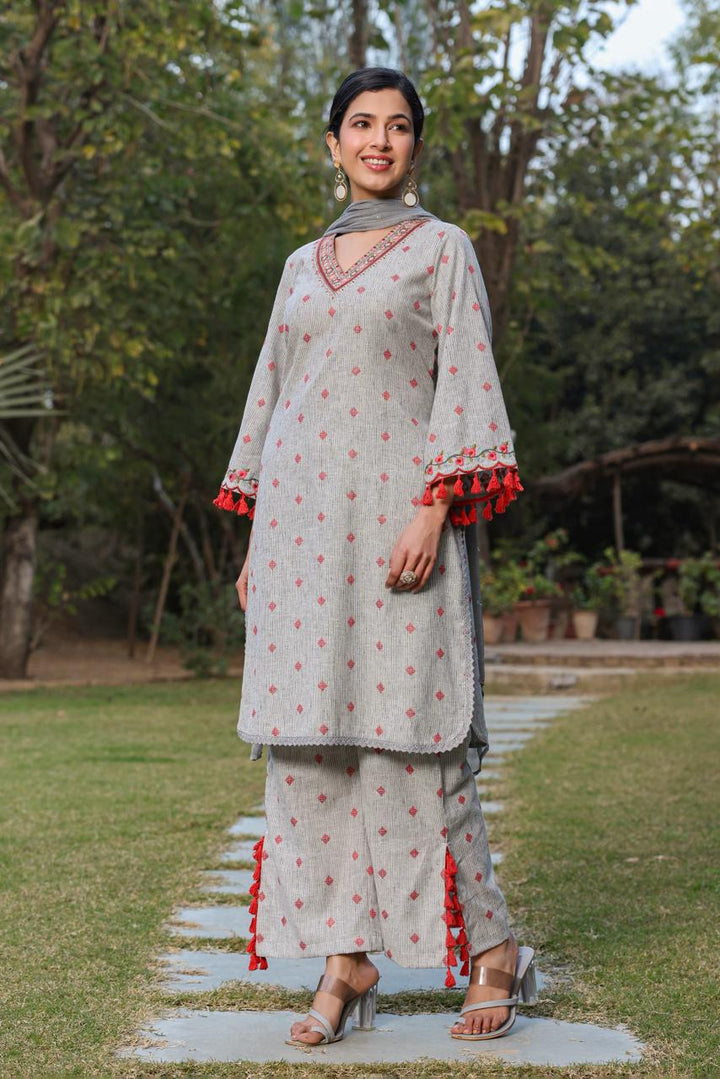 Poonam Stone Cotton Suit Set