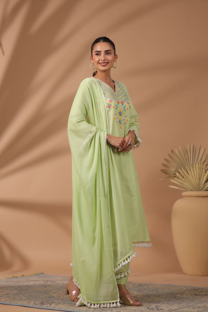 POONAM FERN COTTON SUIT SET