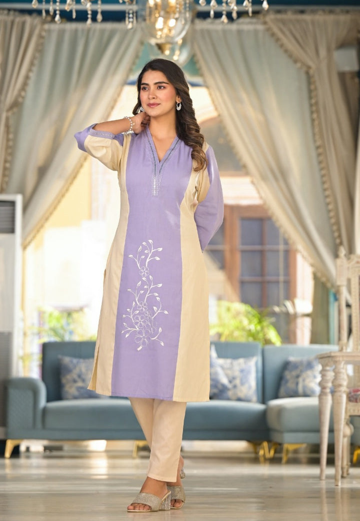 MUGHDA LILY COTTON KURTA PANT SET