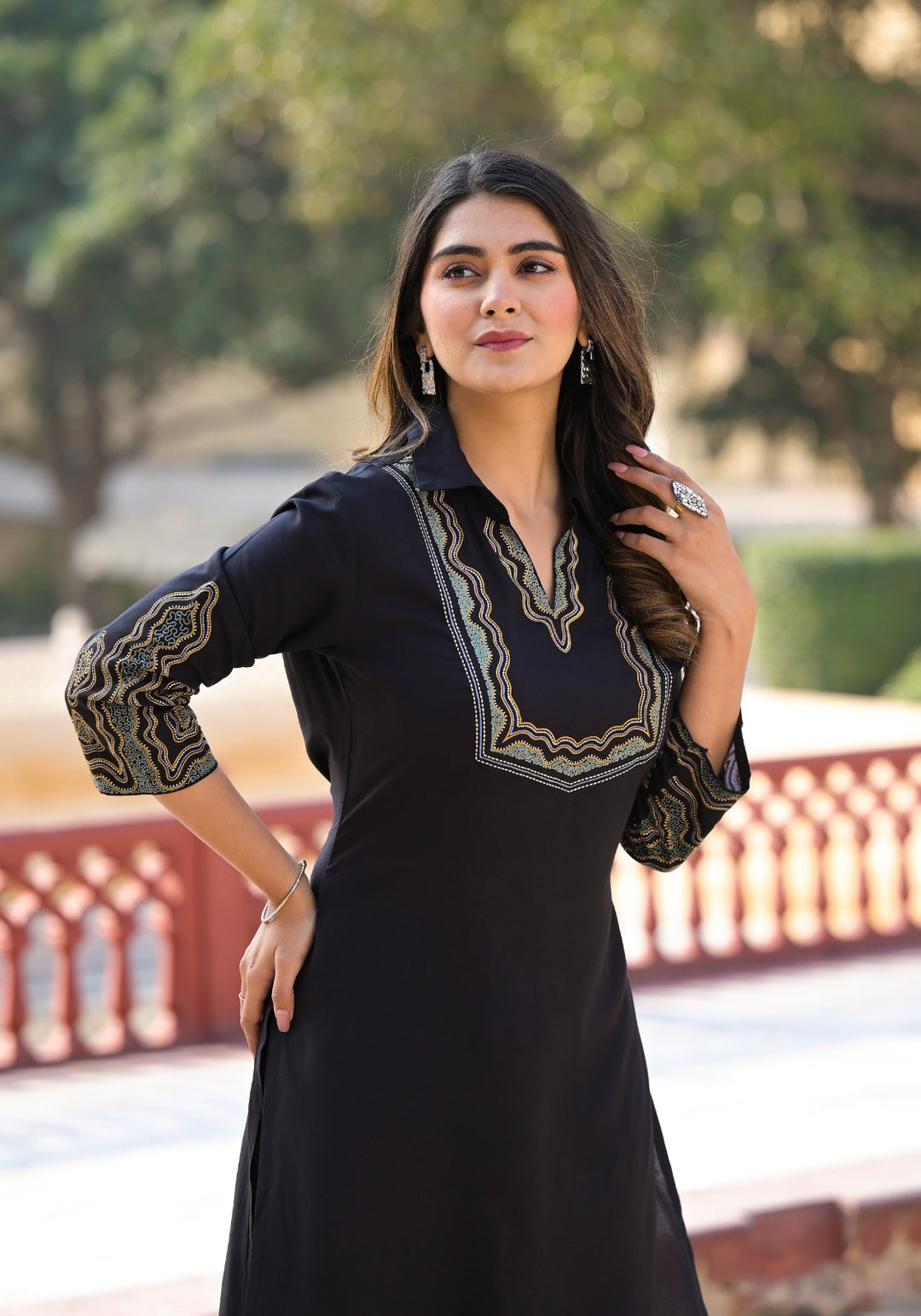 Vartika Onyx Embroidered Kurta Pant Set