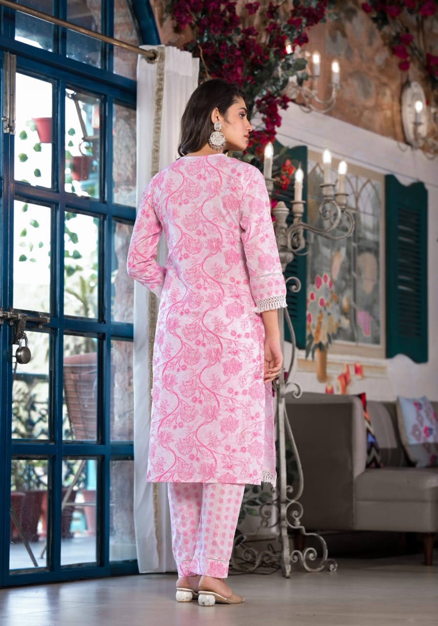Raksha Pink Cotton Suit Set