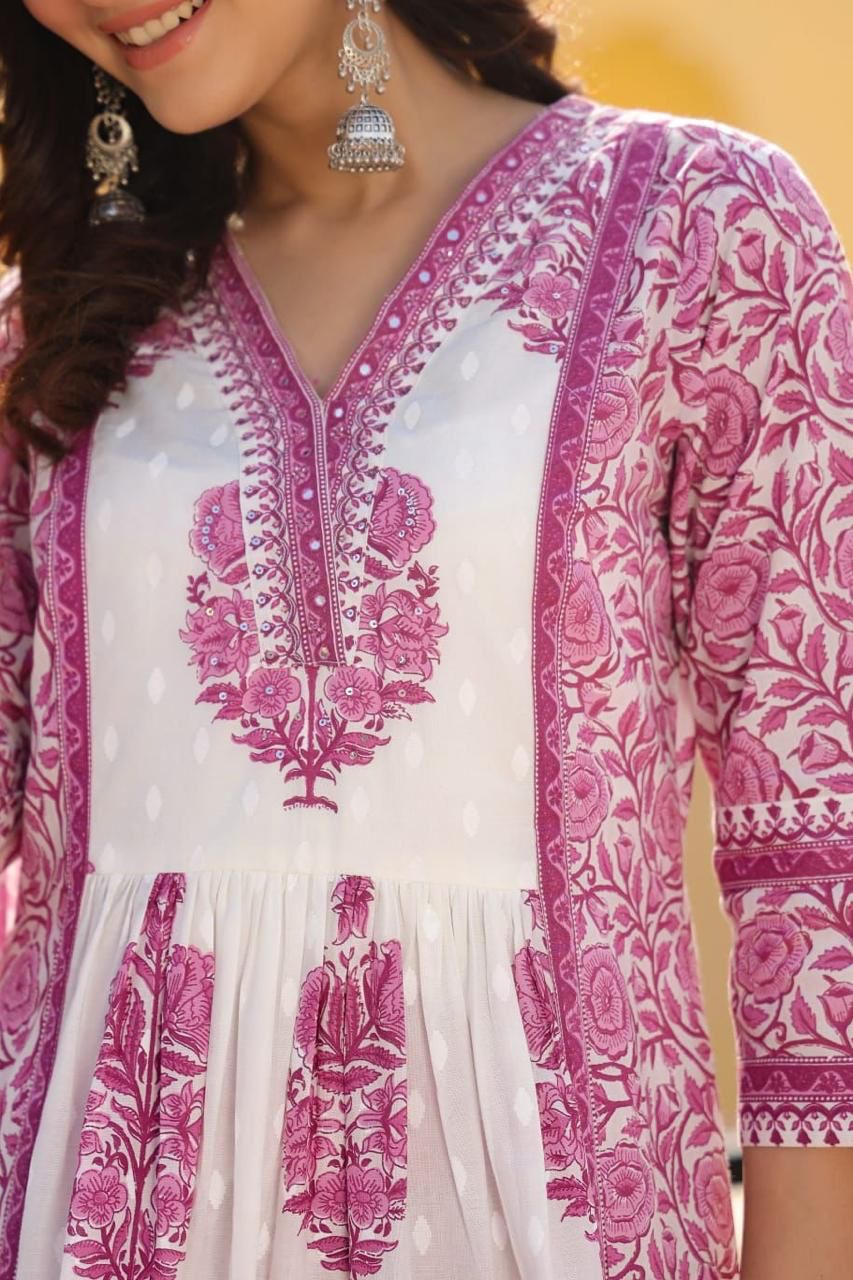 Ishani Orchid cotton suit set