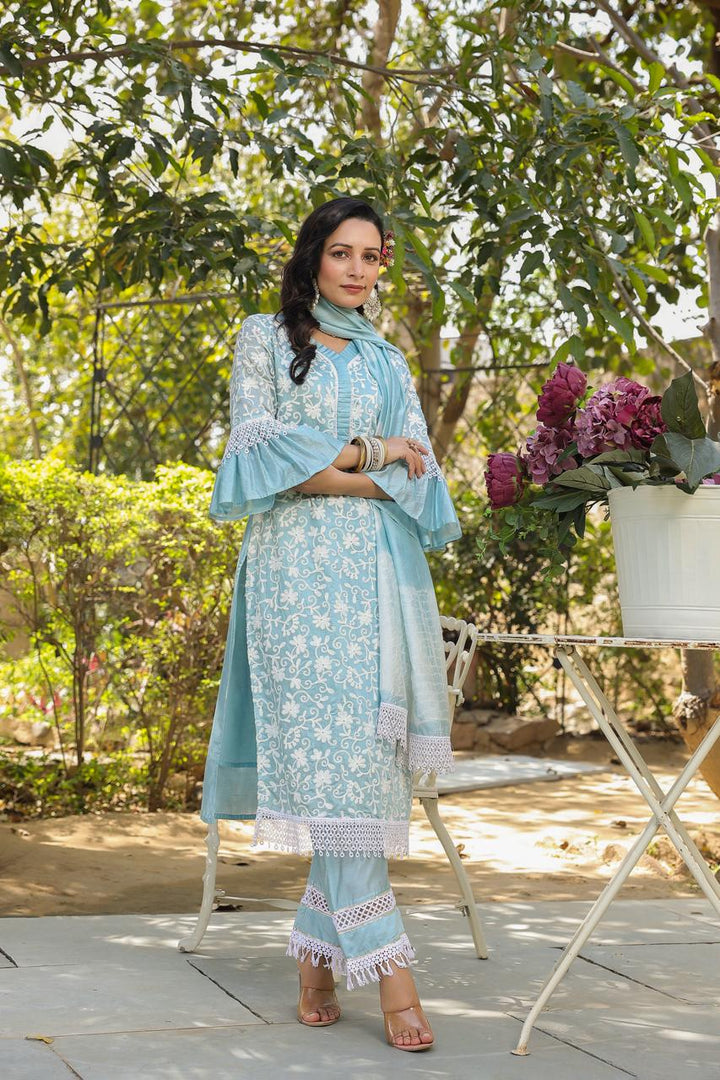 Jeena Sky Embroidered Cotton Suit Set