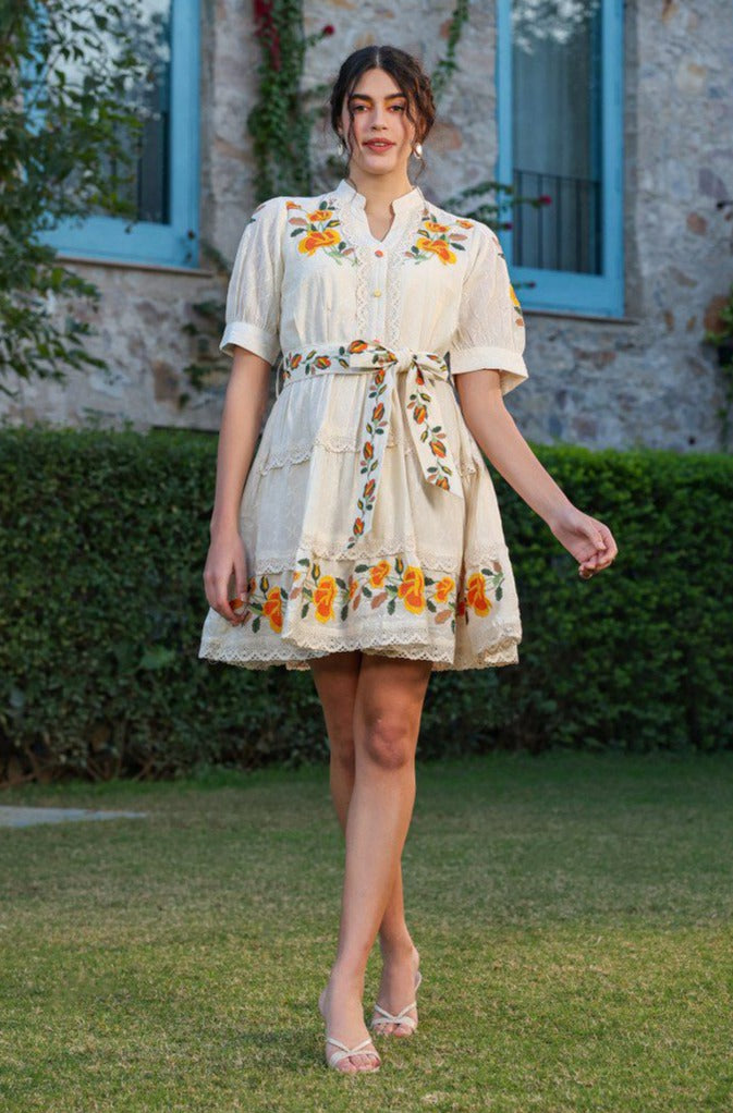 Sam Pearl Marigold Cotton Dress