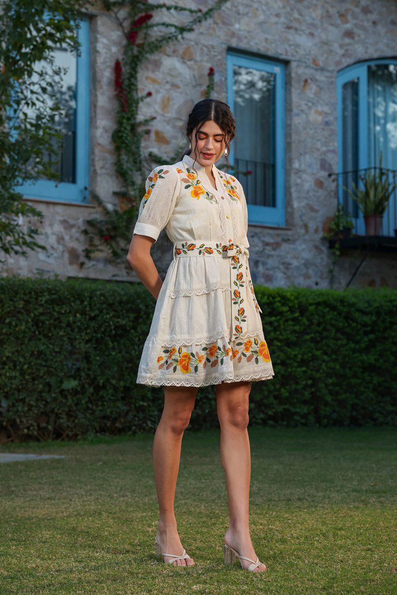 Sam Pearl Marigold Cotton Dress