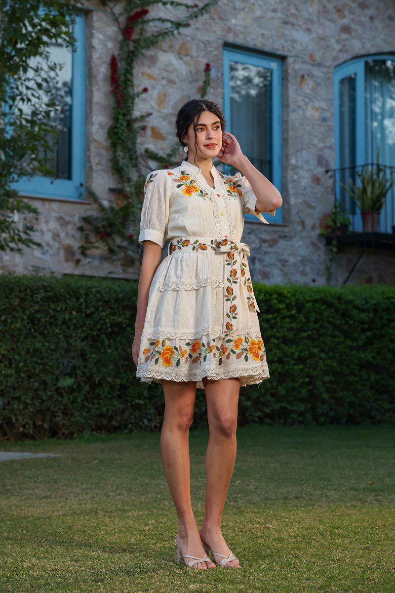 Sam Pearl Marigold Cotton Dress