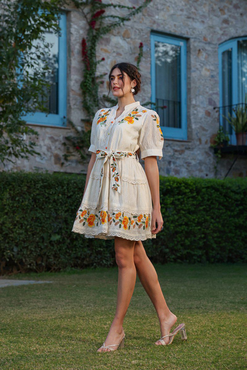 Sam Pearl Marigold Cotton Dress