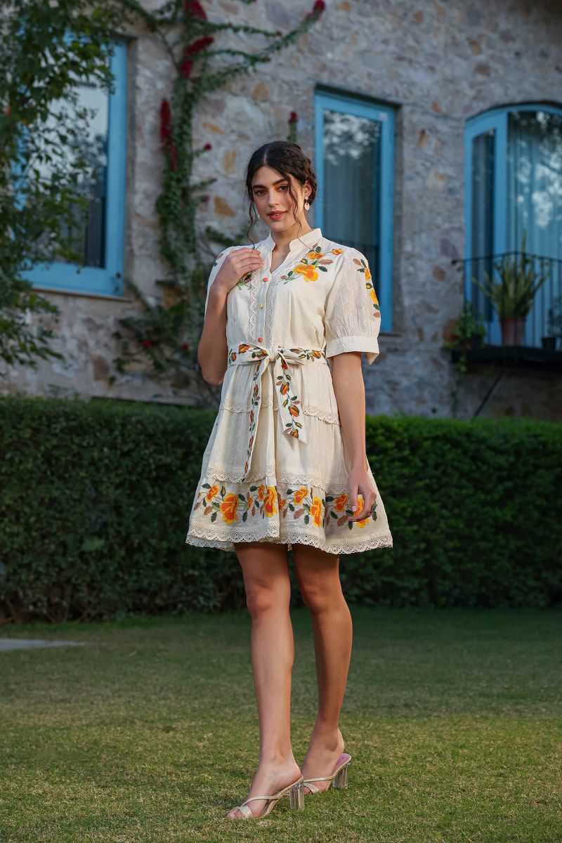 Sam Pearl Marigold Cotton Dress