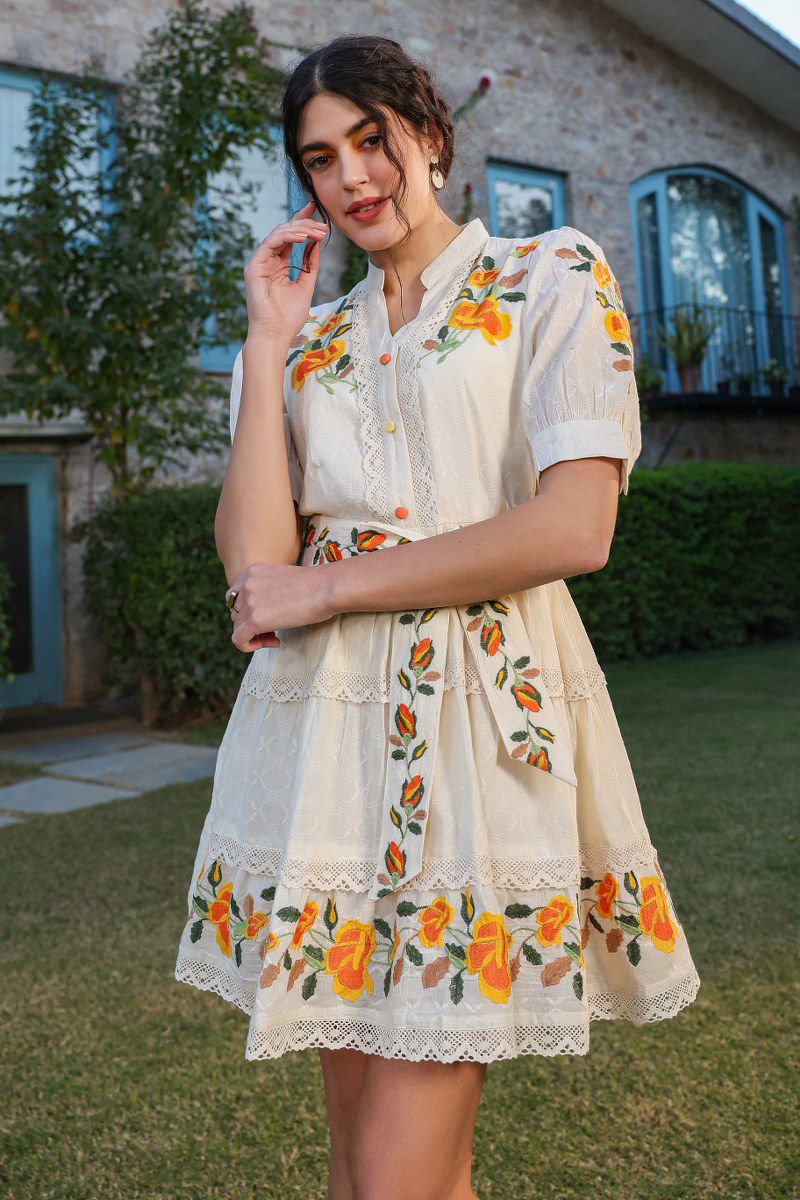 Sam Pearl Marigold Cotton Dress