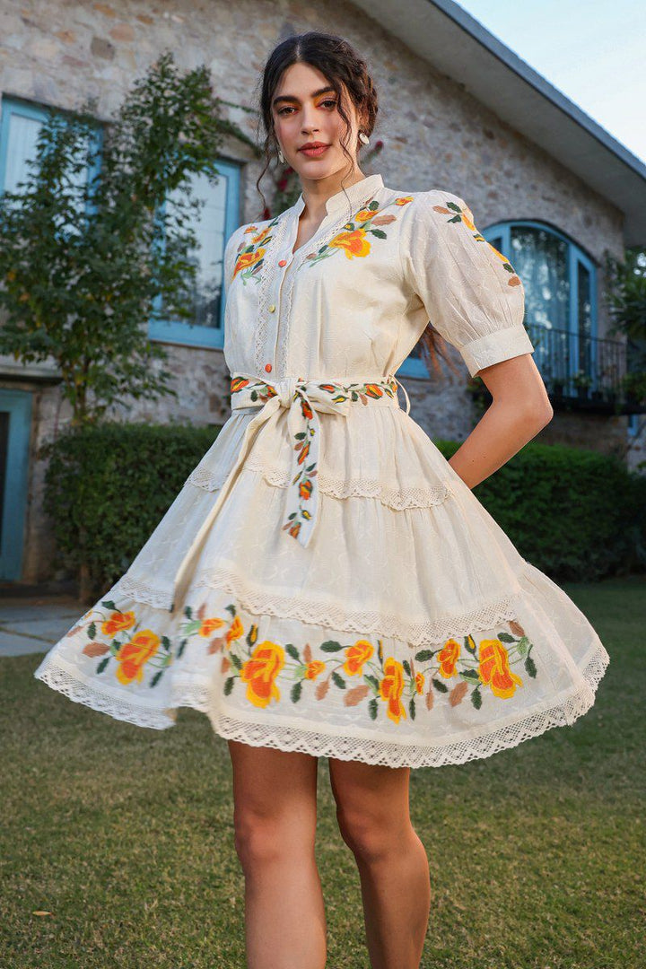 Sam Pearl Marigold Cotton Dress