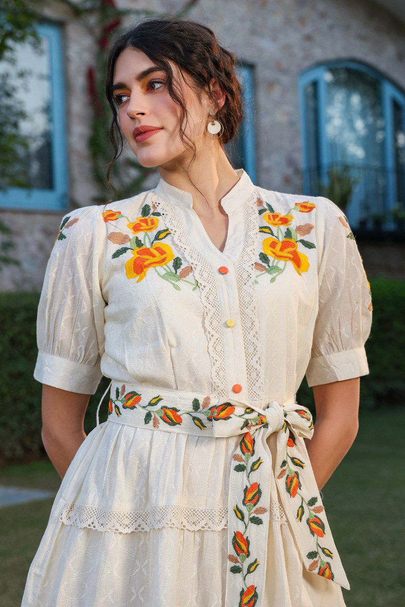 Sam Pearl Marigold Cotton Dress