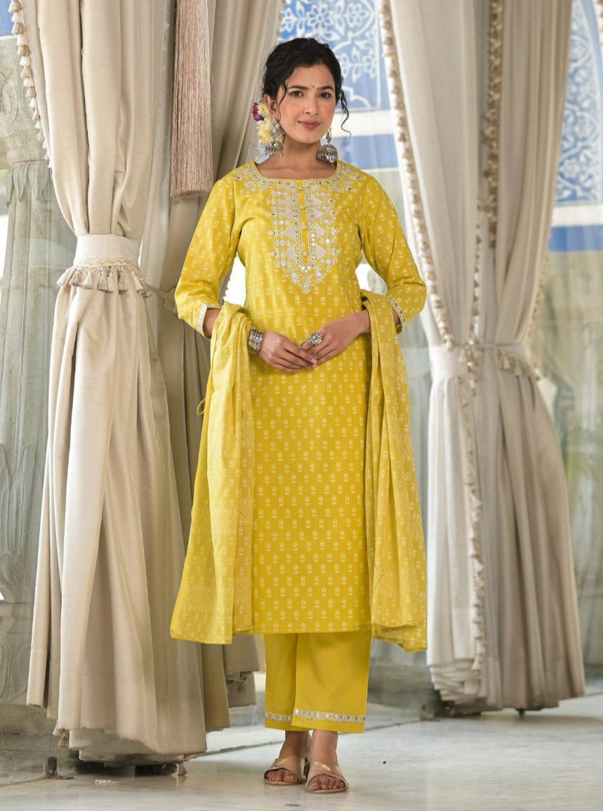 RADHYA SUNSHINE COTTON SUIT SET