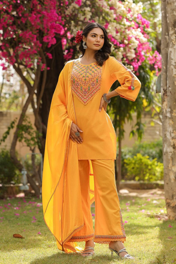 Jeena Sunflower Cotton Suit Set