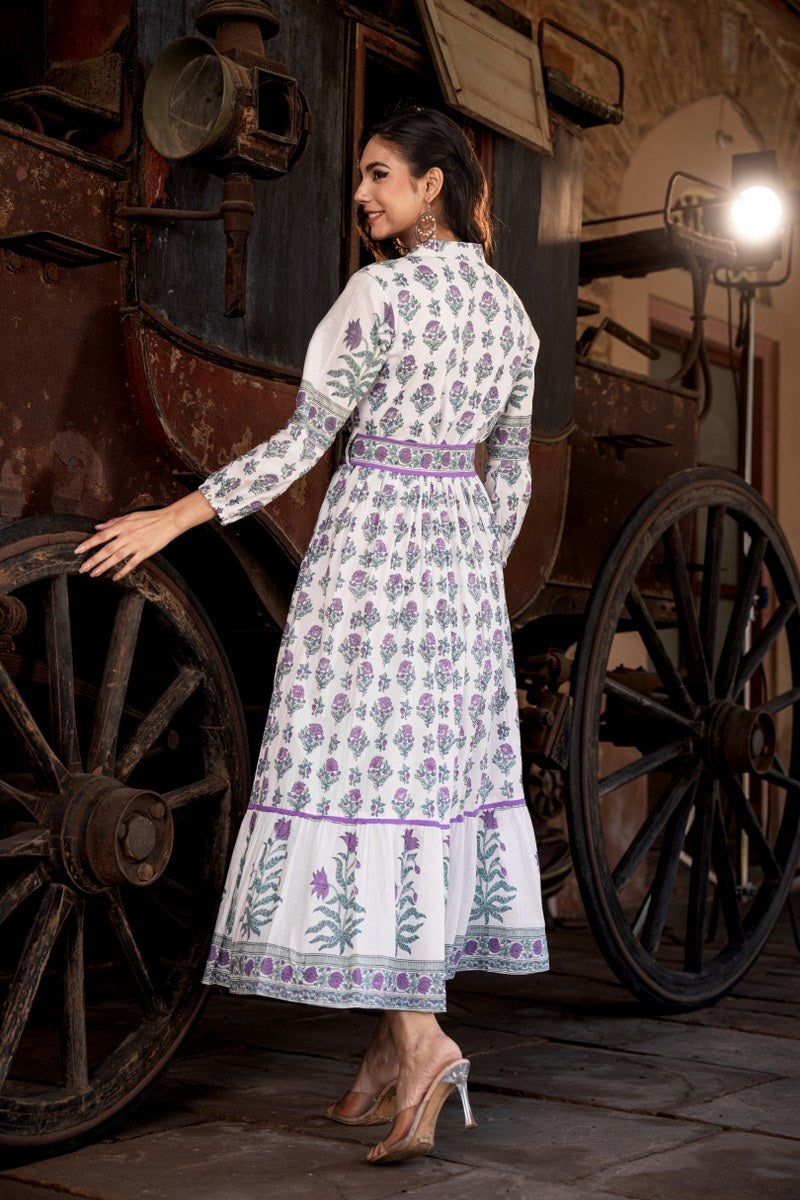 Sam Anokhi Purple Printed Cotton Dress