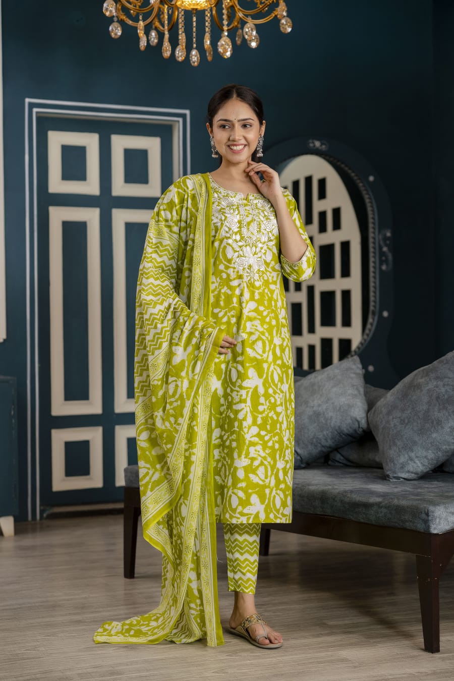 Gunjan Forest Cotton Suit Set