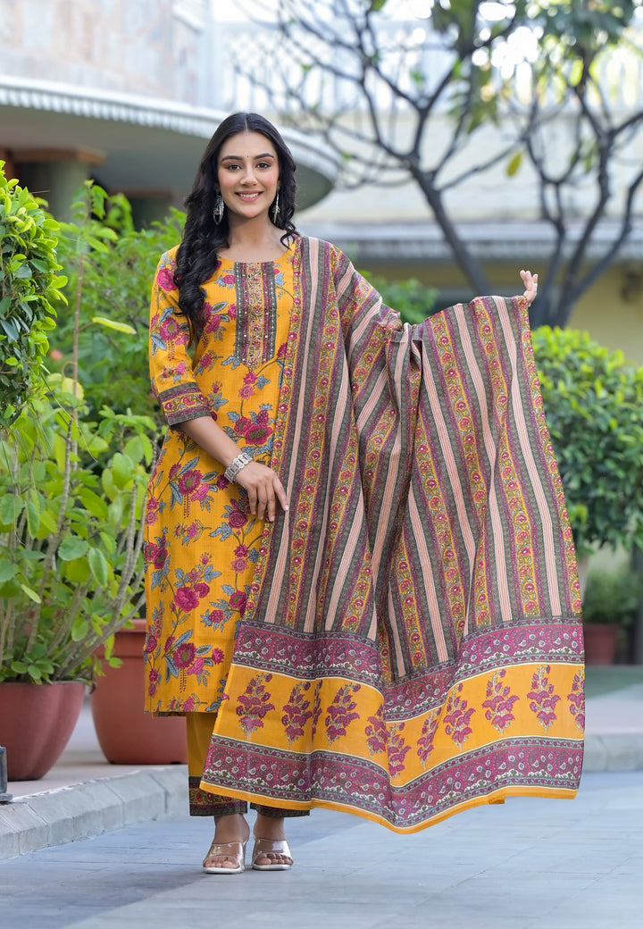 Ishani Amber Cotton Suit Set