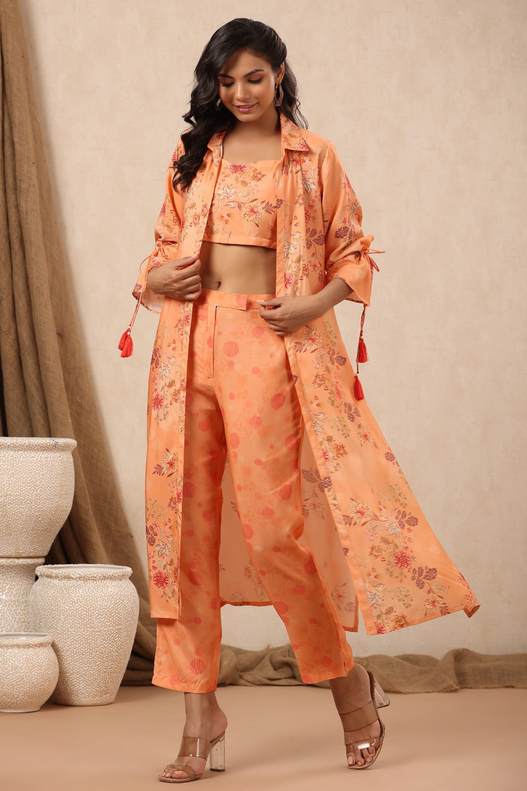 Wera Apricot Cotton 3 pc Co-ord Set