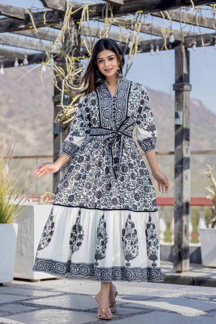 Sam Anokhi French Print Cotton Dress