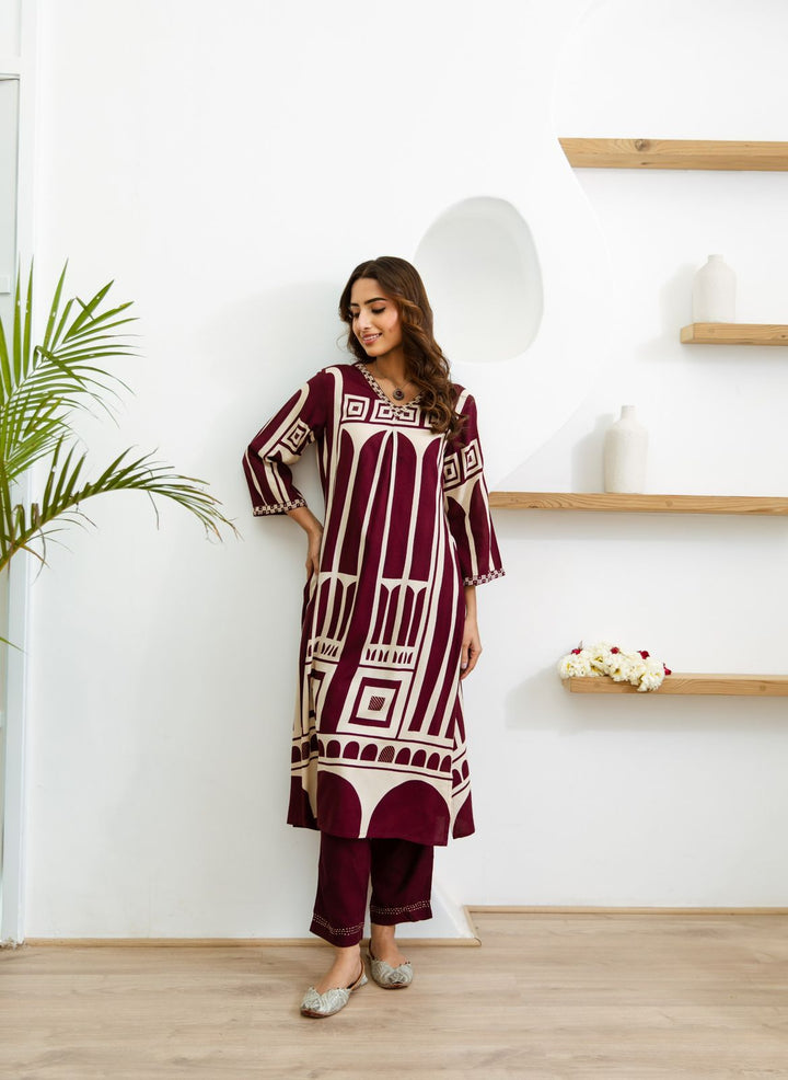 Sargun Mulberry Digital Printed Kurta Pant Set