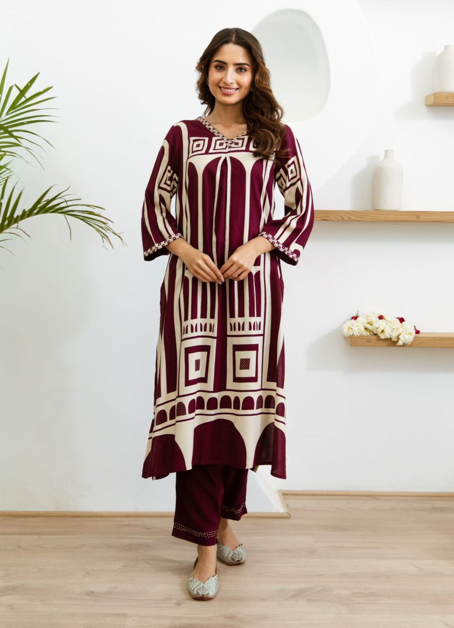 Sargun Mulberry Digital Printed Kurta Pant Set