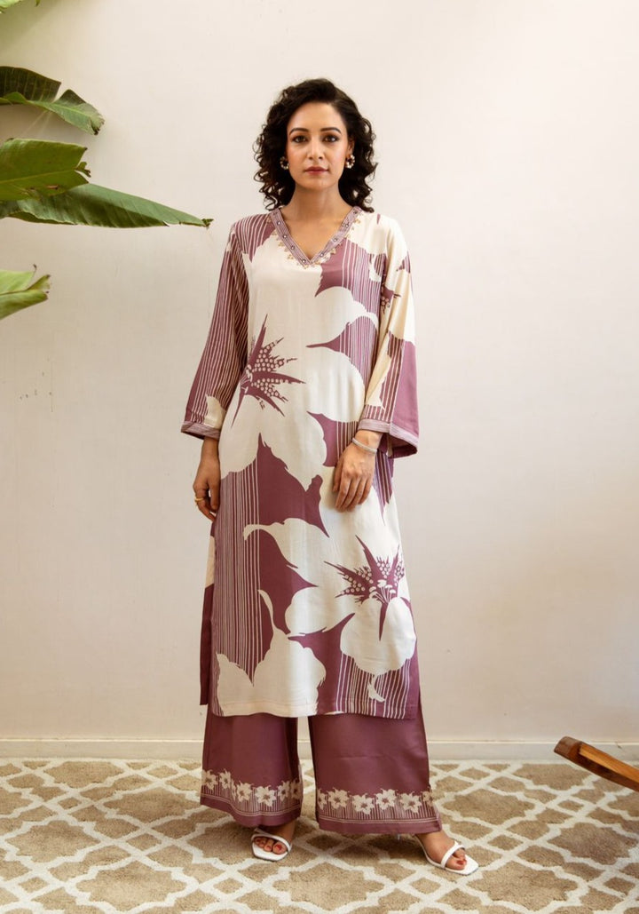 Prapti Mulberry Printed Kurta Pant Set
