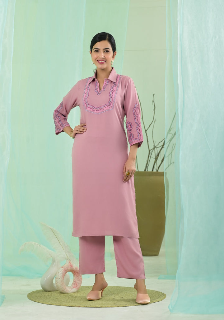 VARTIKA CANDY EMBROIDERED KURTA PANT SET