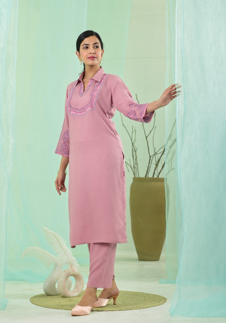 VARTIKA CANDY EMBROIDERED KURTA PANT SET