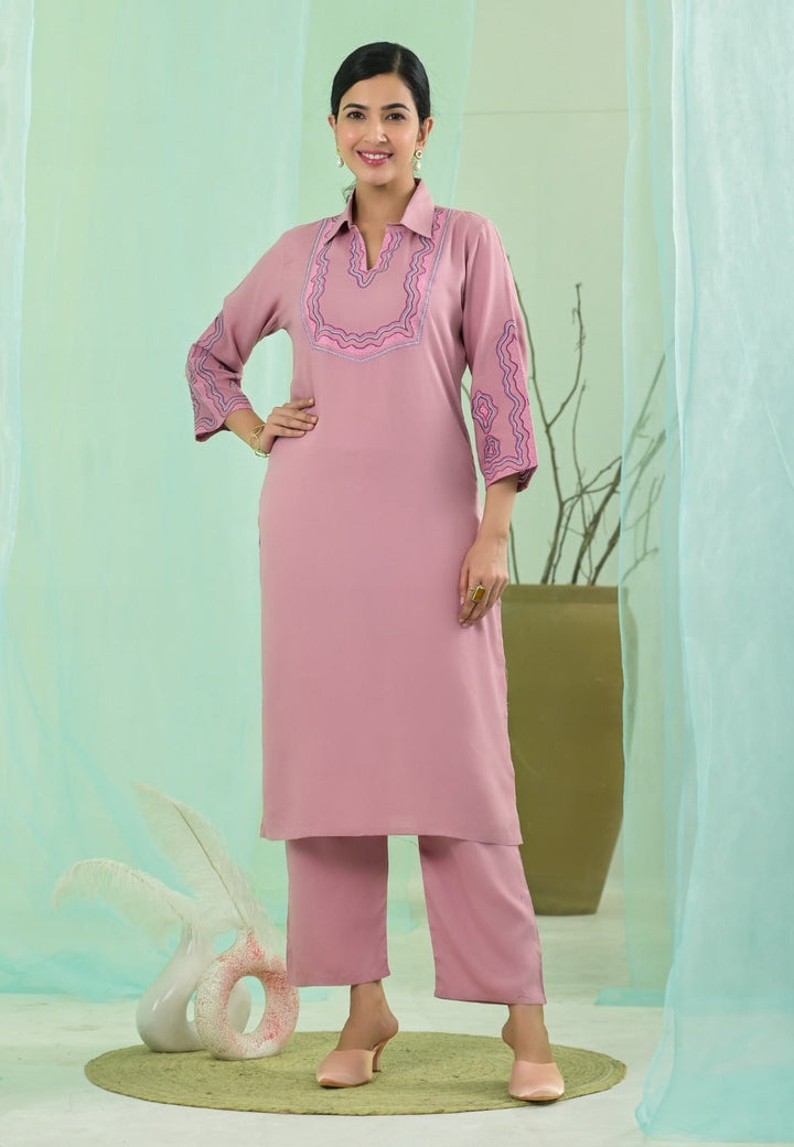 VARTIKA CANDY EMBROIDERED KURTA PANT SET