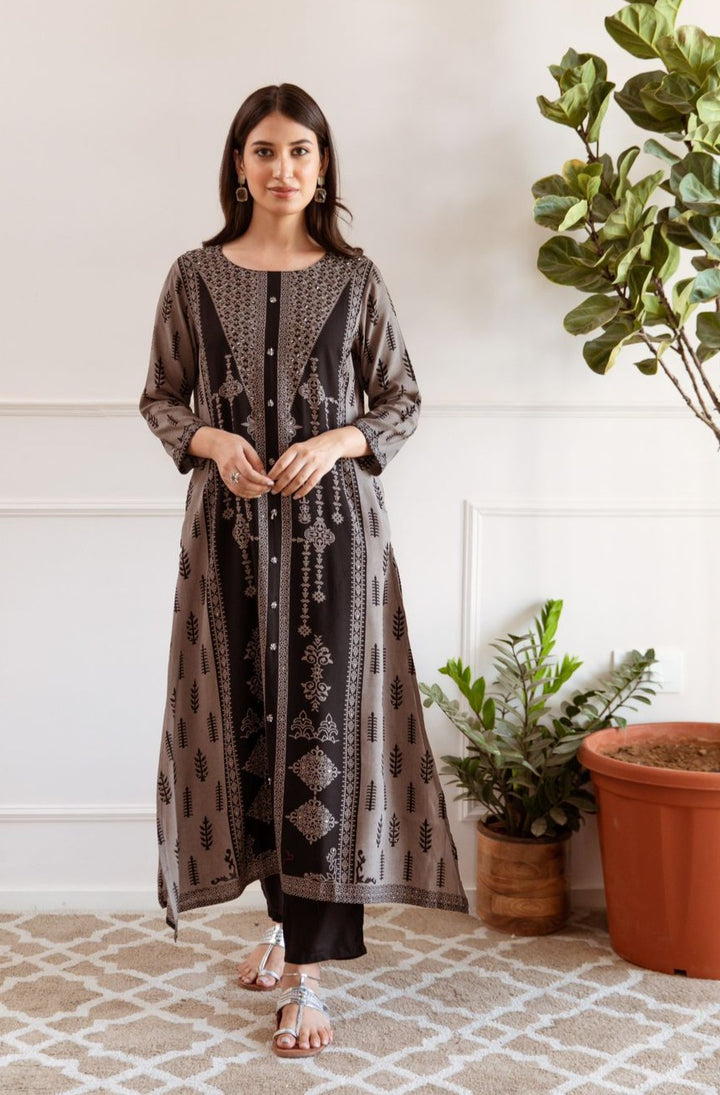 Jagdeep Onyx Printed Kurta Pant Set