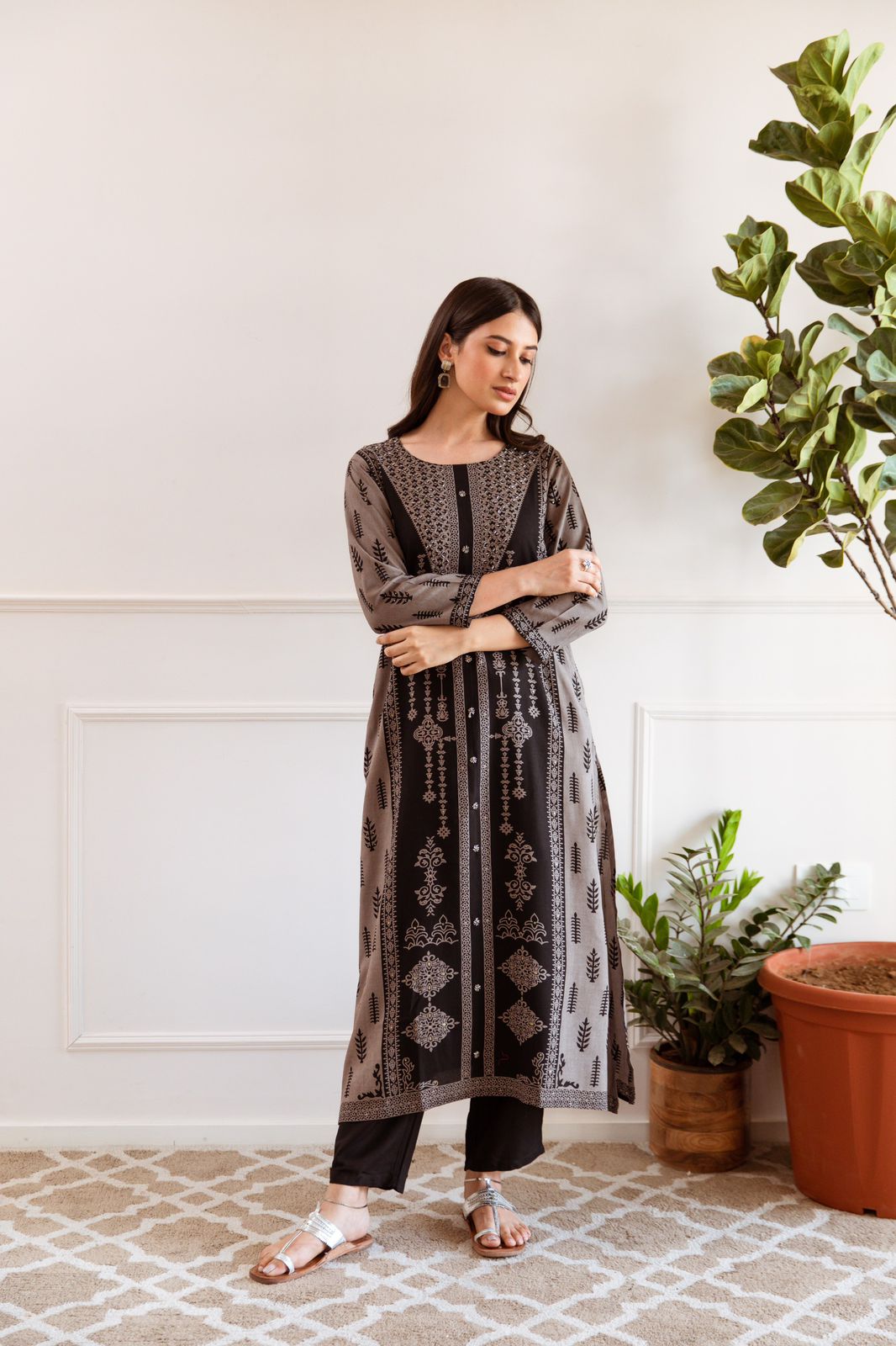 Jagdeep Onyx Printed Kurta Pant Set