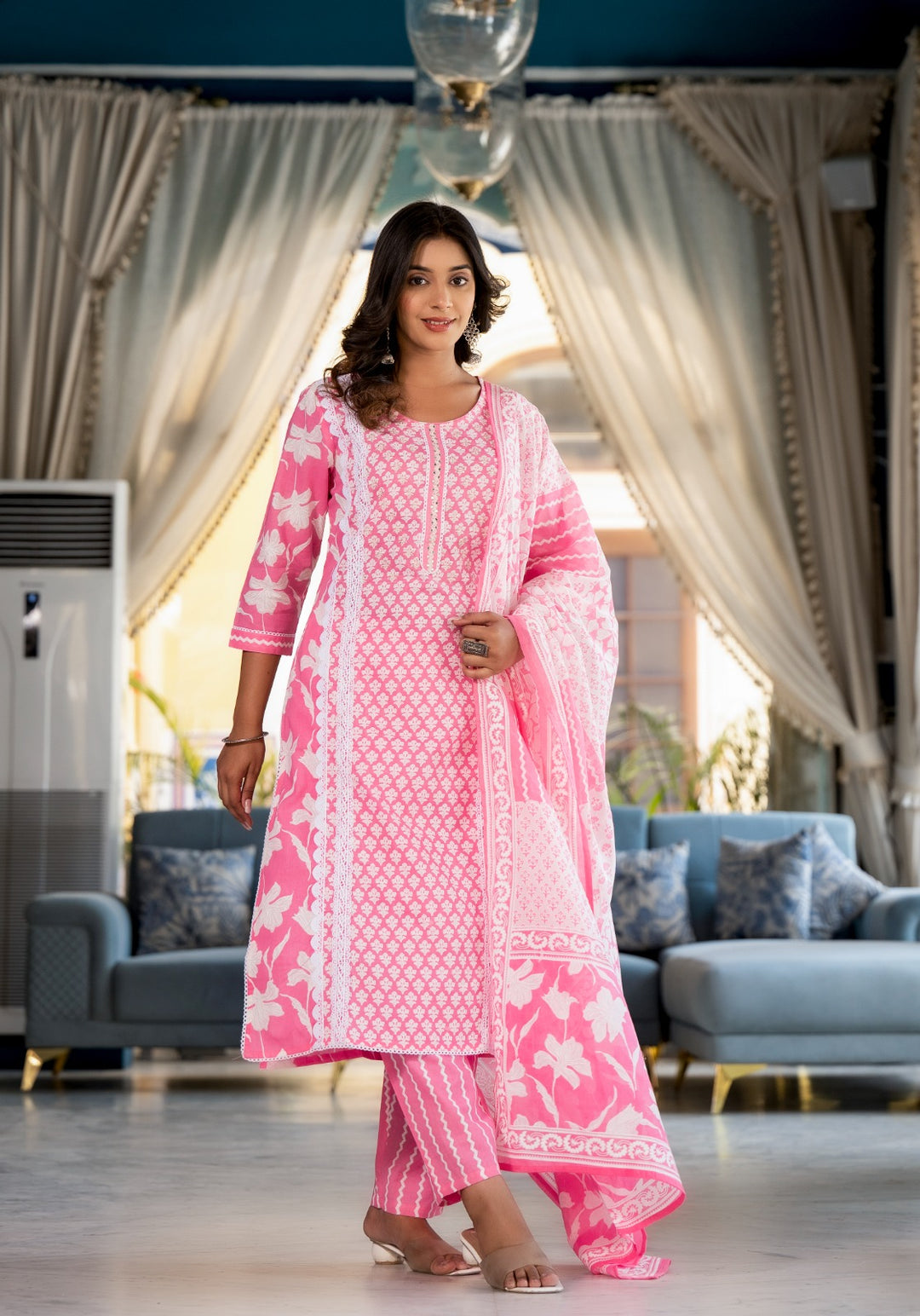 Arpita Flamingo Cotton Suit Set