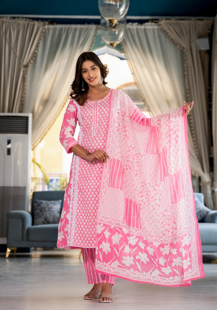 Arpita Flamingo Cotton Suit Set