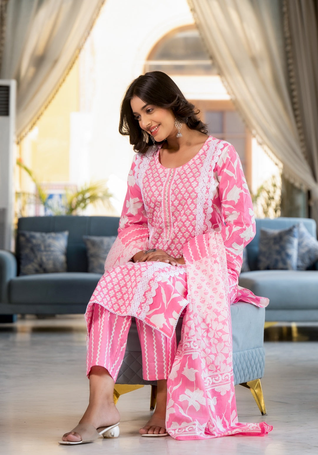 Arpita Flamingo Cotton Suit Set