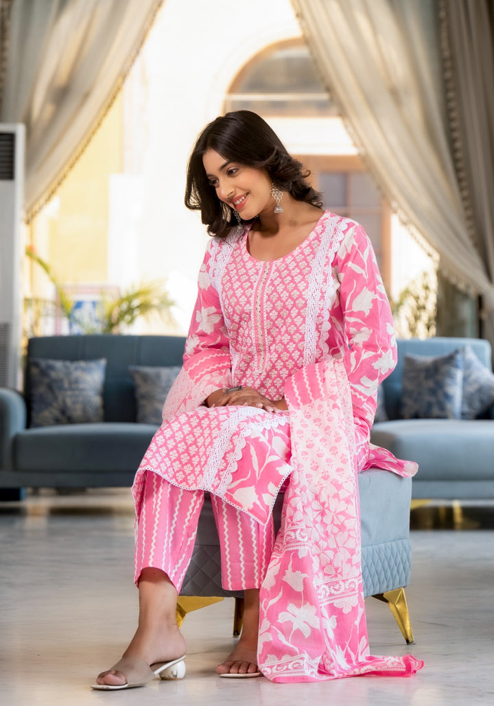 Arpita Flamingo Cotton Suit Set