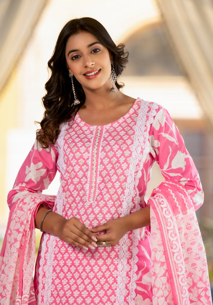 Arpita Flamingo Cotton Suit Set