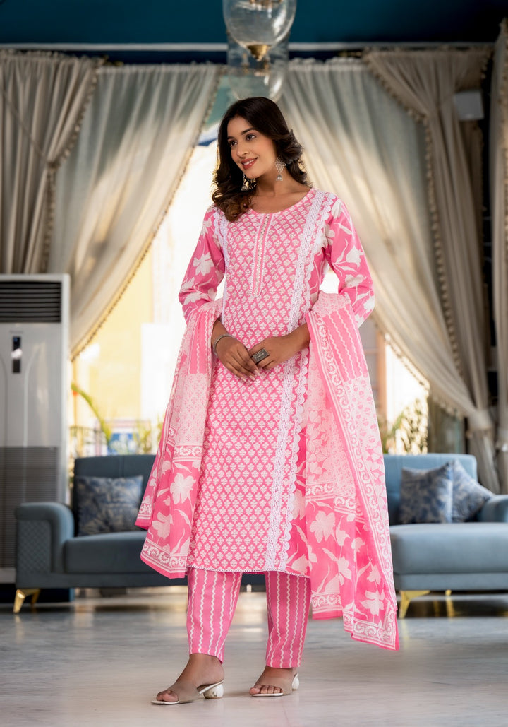 Arpita Flamingo Cotton Suit Set