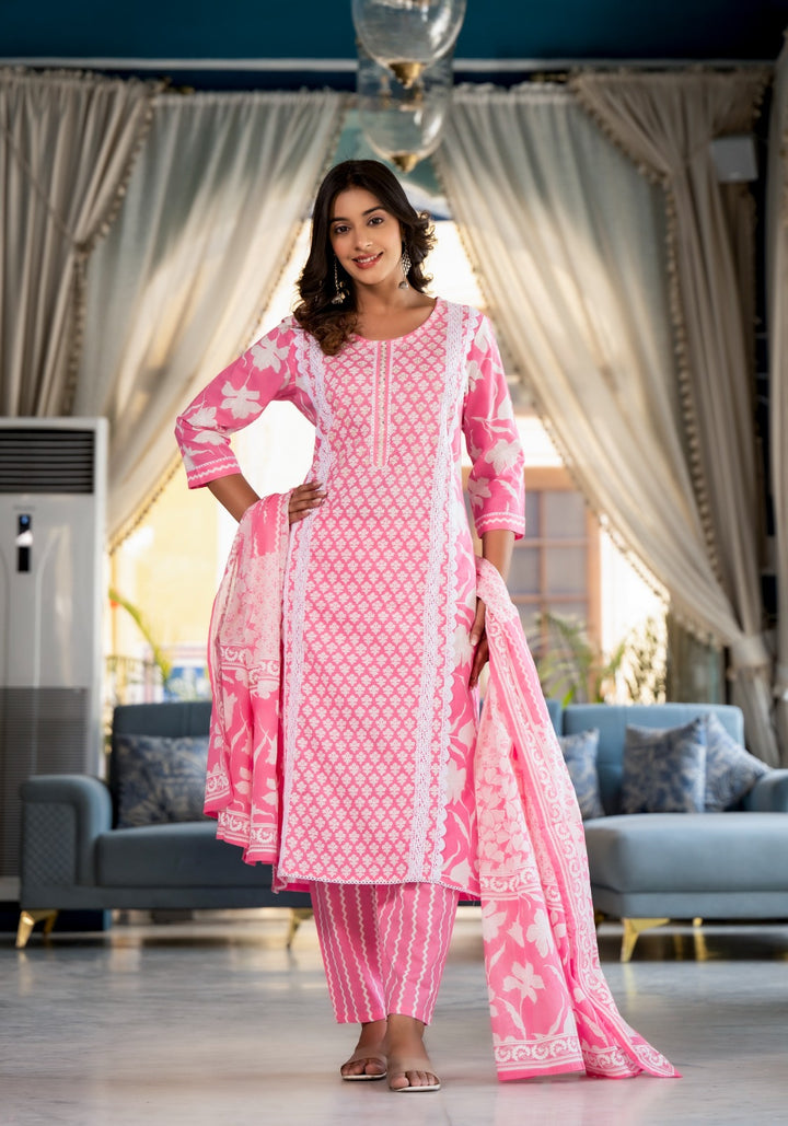 Arpita Flamingo Cotton Suit Set