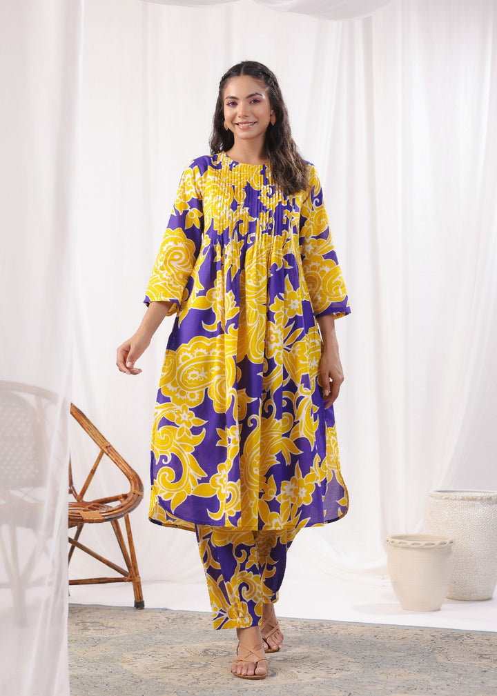 Harshini Purple Printed Co-ord Set