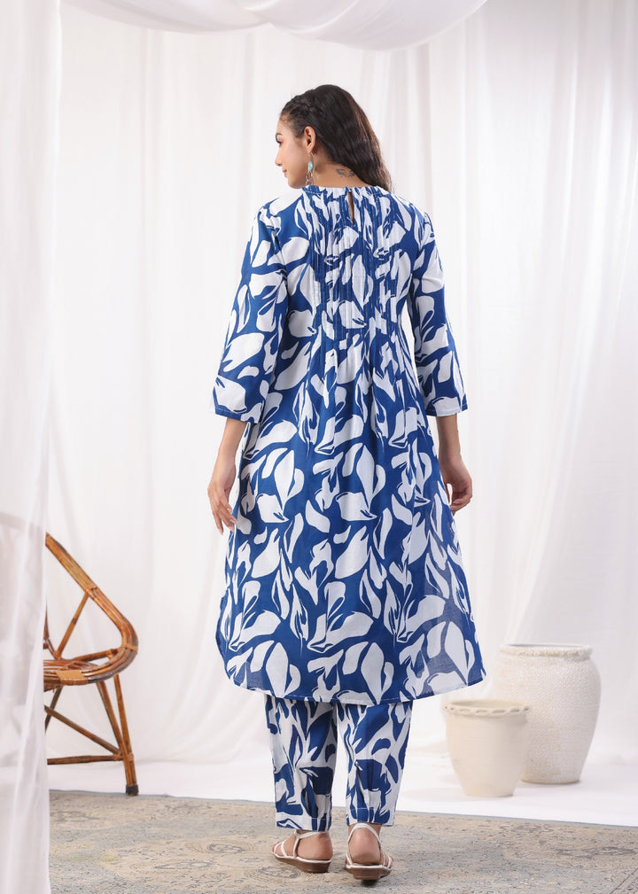 Harshini Cobalt Printed Cotton Co-ord Set