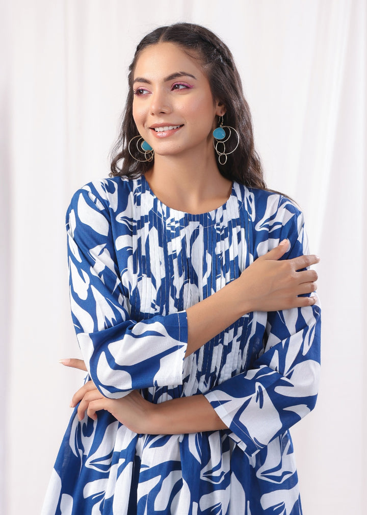 Harshini Cobalt Printed Cotton Co-ord Set