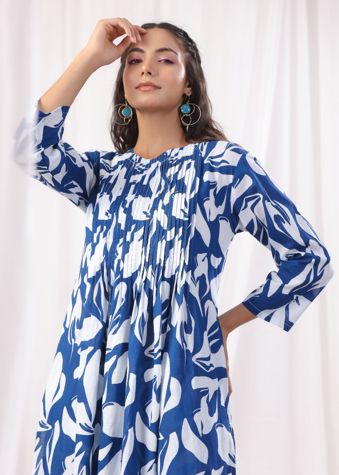 Harshini Cobalt Printed Cotton Co-ord Set